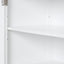 Tall bathroom storage cabinet with two drawers and adjustable shelves for independent storage - Korvel