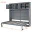Full Size Murphy Bed Wall Bed with Top Cabinets,Gray - Korvel