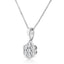 Collar de Pendiente Floral en Oro Blanco de 14KT con 1/2 cttw de Diamantes