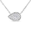 Collar de diamantes en forma de lágrima de oro blanco de 14K - 1/4 Cttw