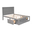 Full Size Platform Bed with Drawer on the Each Side and Shelf on the End of the Bed Gray - Korvel
