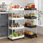 Kitchen multi layer vegetable basket rack floor-standing removable vegetable storage household multi functional trolley - Korvel