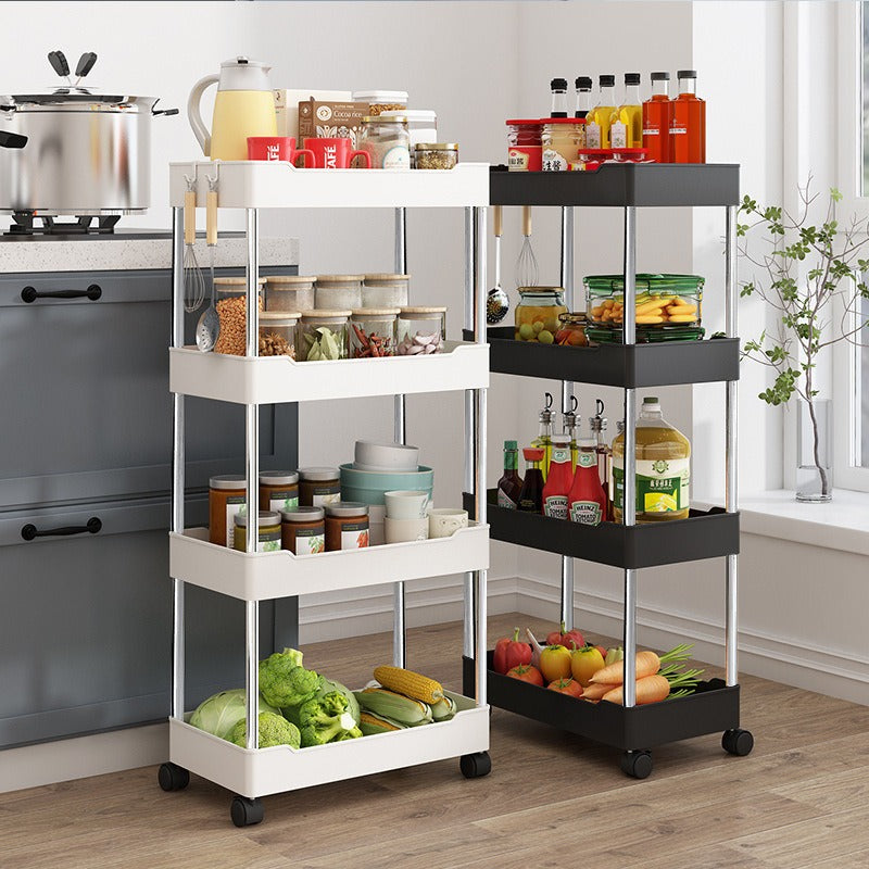 Kitchen multi layer vegetable basket rack floor-standing removable vegetable storage household multi functional trolley - Korvel