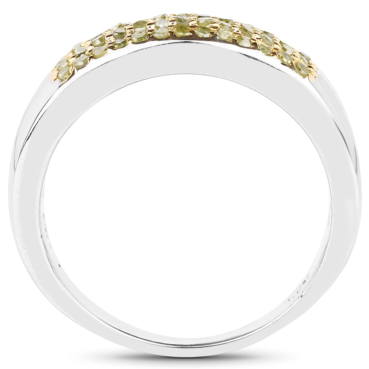 0.22 Carat Genuine Yellow Diamond Sterling Silver Engagement Ring
