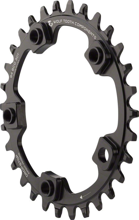 Chaîne de plateau Wolf Tooth 94 BCD - 30t Drop-Stop A Noir