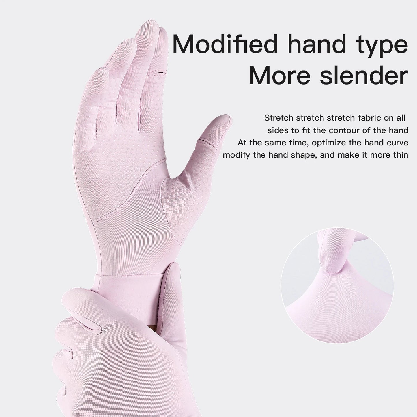 Cycling UV resistant thin breathable silicone anti slip touch screen sunscreen ice silk gloves - Korvel
