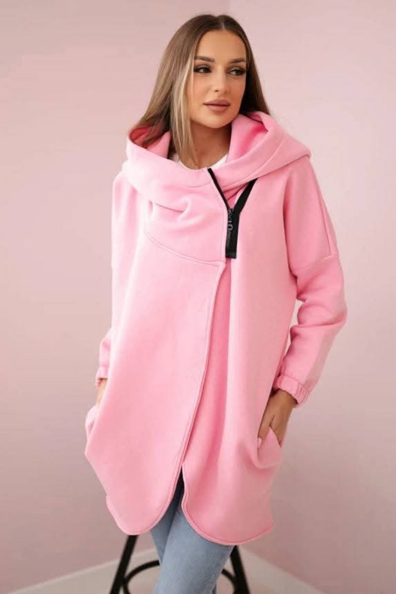 Women's Plus Size Solid Color Overcoat