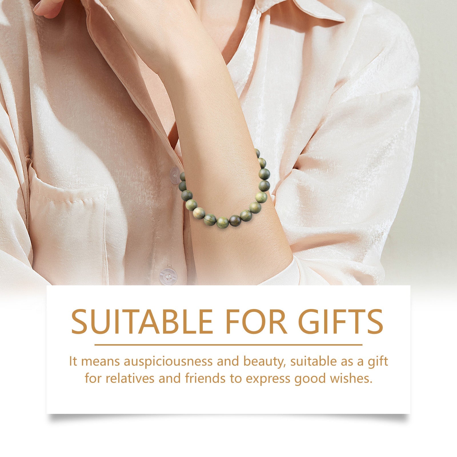 Green Sandalwood Bracelet Trend Fashion Elegant Portable Durable Good-Looking Niche Design Bracelet - Korvel