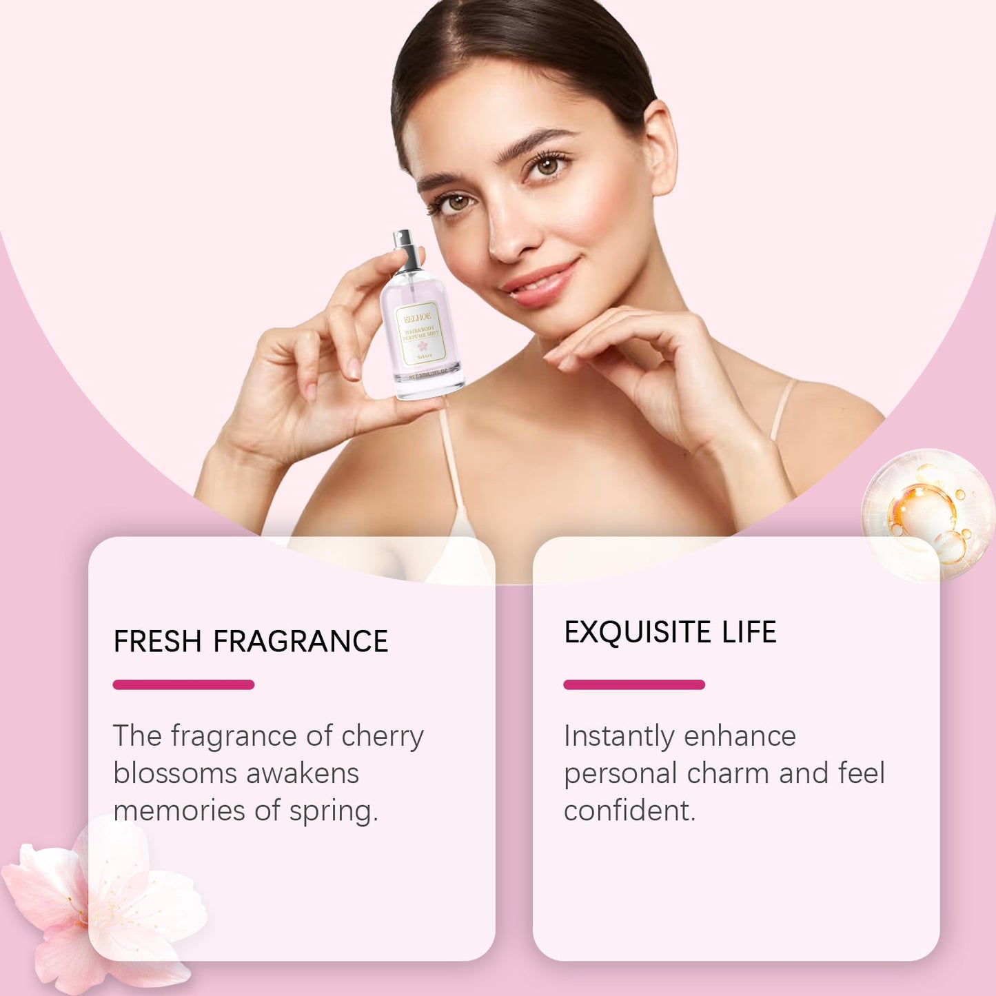 Spray de Eau De Parfum para Cuerpo y Cabello de Flor de Cerezo