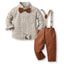 Children's Multi-Color Plaid Long Sleeve Cotton Suit