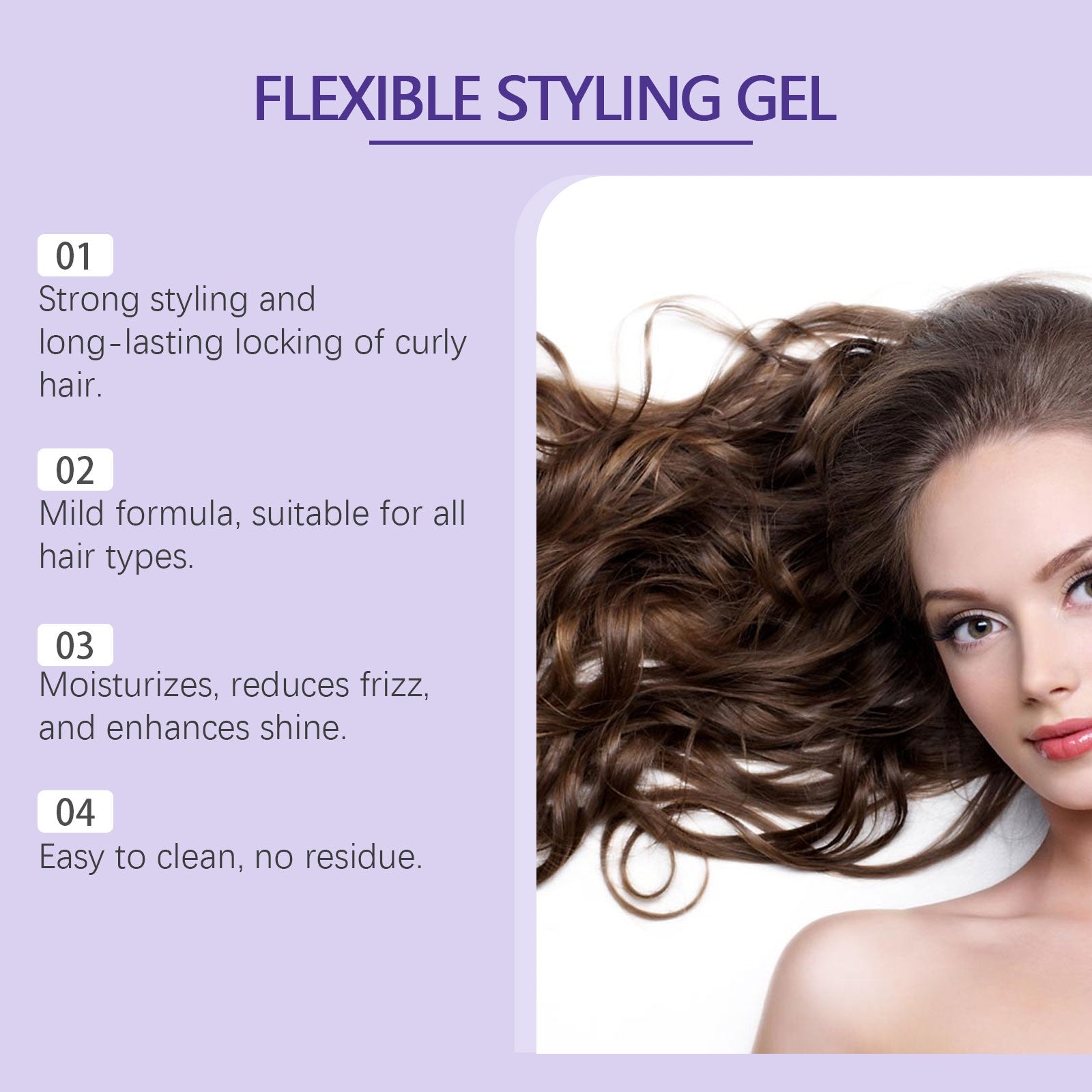 Curl Styling Gel Hair Moisturizing Light Refreshing Curl Styling Long Lasting Care Gel - Korvel