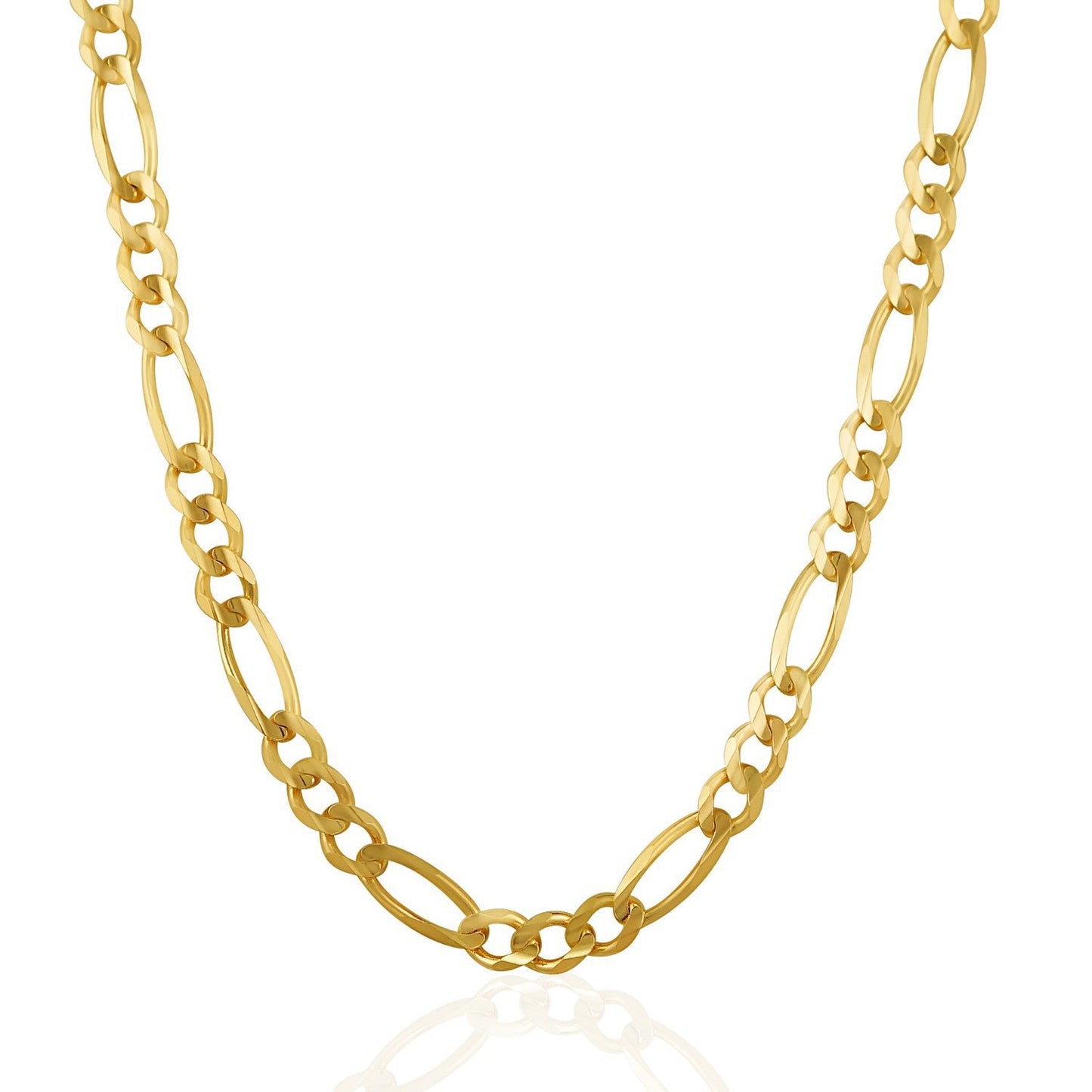 Chaîne Figaro Solide en Or Jaune 14k 6,0mm