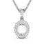 Pendentif semi-monture en or blanc 14K avec diamant blanc de 0,18 carat
