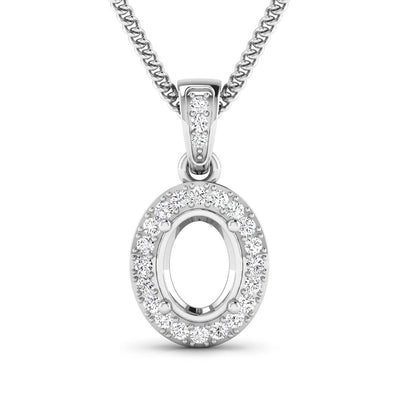 Pendentif semi-monture en or blanc 14K avec diamant blanc de 0,18 carat