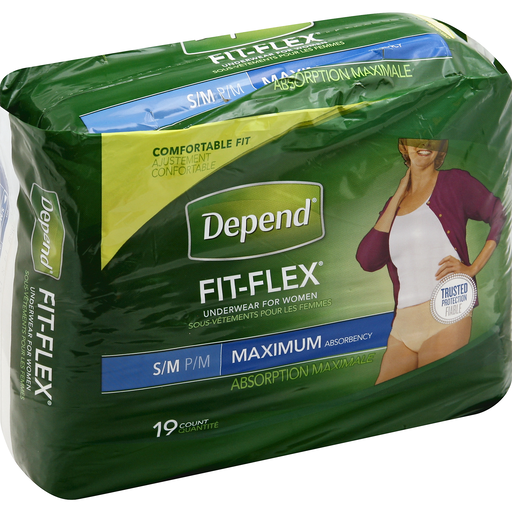 Sous-vêtements d'incontinence Depend Fit-Flex pour femmes, absorption maximale