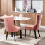High-end Tufted Solid Wood Contemporary Velvet Upholstered Dining Chair with Wood Legs Nailhead Trim 2-Pcs Set Pink - Korvel