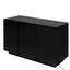 LED Carved Line 3 Door Storage Cabinet,Sideboard Buffet Cabinet With Adjustable Shelf,Large Storage Accent Cabinet - Korvel