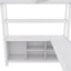 Metal loft bed with wardrobe and L-shaped desk, full-size loft bed with storage cabinet and shelf, white - Korvel