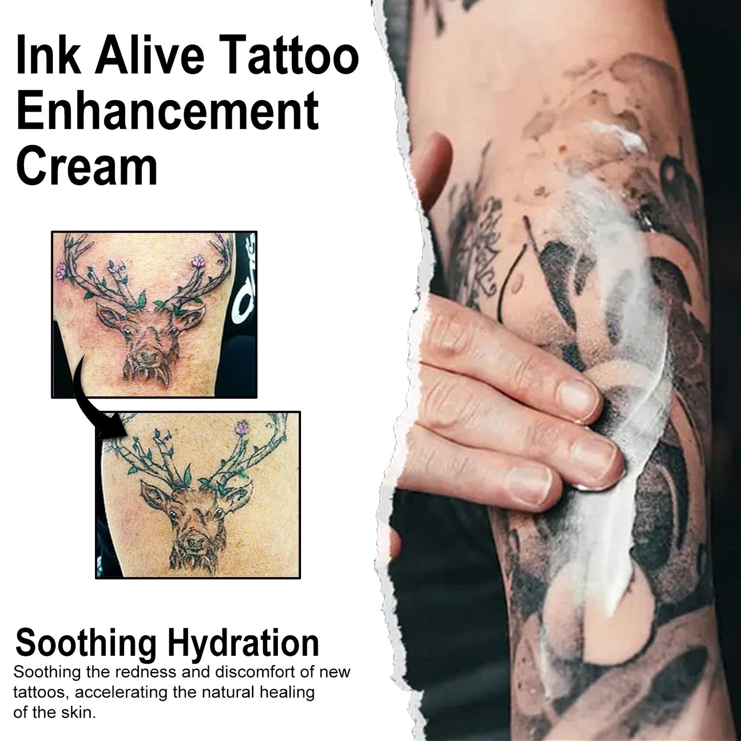 Tattoo Repair Cream, Tattoo Print Moisturizing Moisturizing Skin Repair Tattoo Color Fixing Cream - Korvel