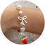Sweet strawberry bow bracelet Bracelet temperament versatile imitation pearl vacation jewelry - Korvel