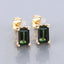 Pendientes de 14K de Oro con Turmalina Verde y Diamantes de 1.24 Quilates