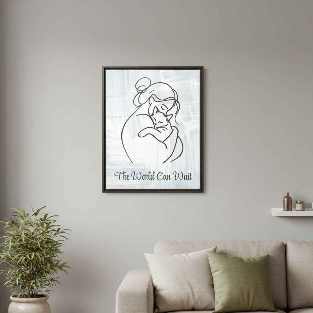 L'impression sur toile Chat Le Monde Peut Attendre