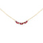 14K Yellow Gold Ruby and Diamond Bar Line Necklace - 18 inch