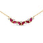 14K Yellow Gold Ruby and Diamond Bar Line Necklace - 18 inch