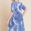 Stylish Tie-Dye V-Neck Half Sleeve Dress
