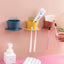 Toothbrush Holder Non-perforated Paste Tooth Holder Razor Bathroom Wall-mounted Brushing And Washing Face Multifunctional Rack - Korvel