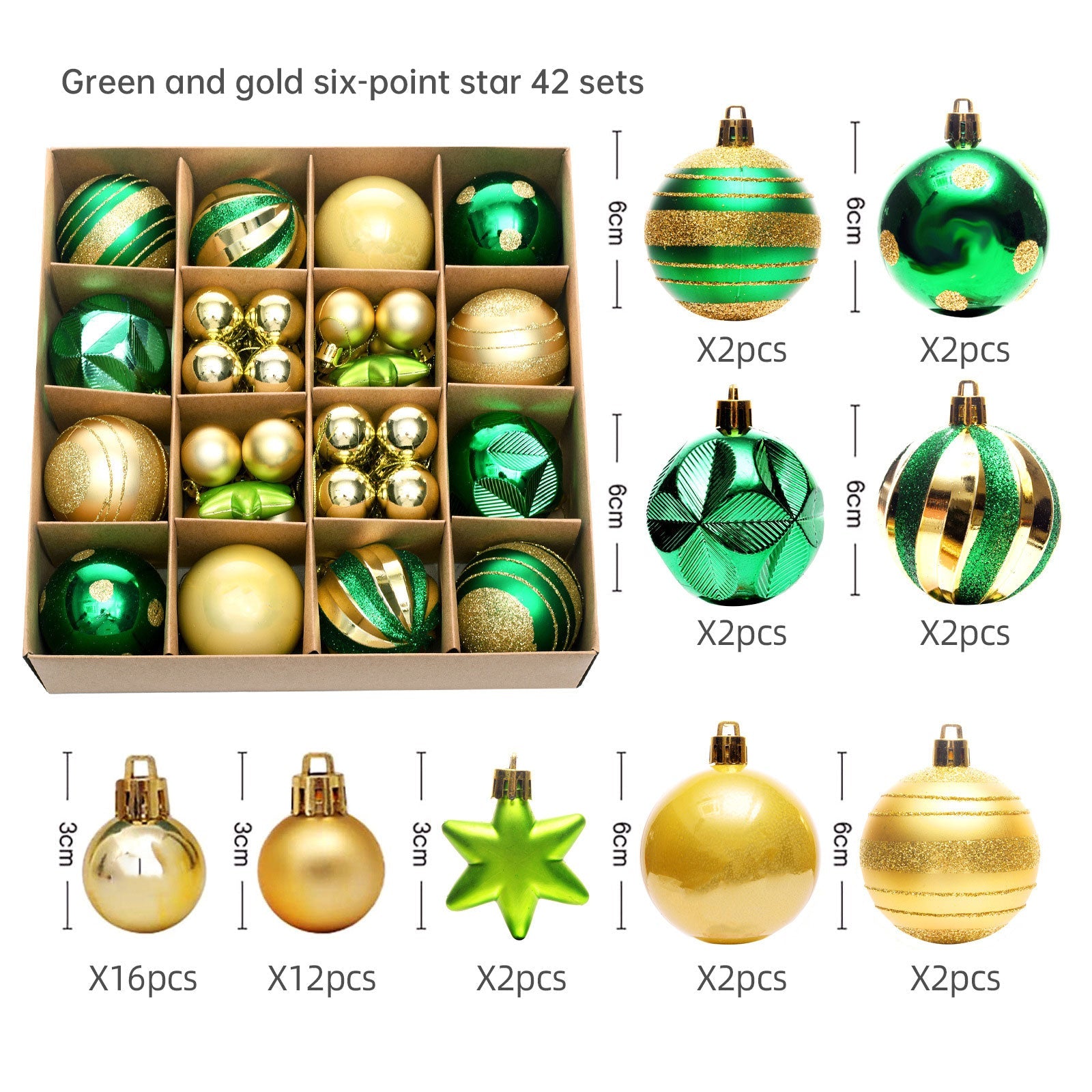 Christmas decoration 6cm electroplated ball plastic ball special-shaped painted Christmas ball gift Christmas tree pendant - Korvel