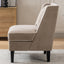 Velvet Upholstered Accent Chair with Cream Piping, Tan and Cream - Korvel