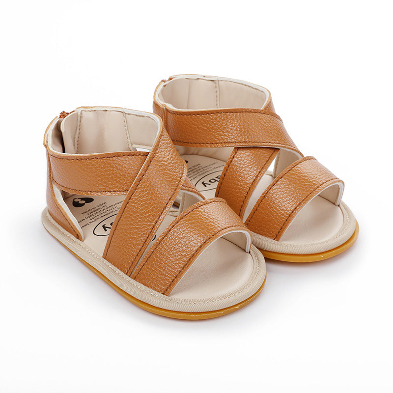 Baby Boy Summer Sandals Rubber Sole Breathable Toddler Shoes 0-3-6-9-12 Months Shoes - Korvel