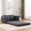 Three in one soft cushion cushion cushion sofa, folding mattress sofa bed, with side pockets and cup holder, dark gray - Korvel