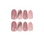 Almond Slant Gold Line Lotus Pink Fake Nails Artificial Professional Material art False Nail Supplies For Professionals - Korvel