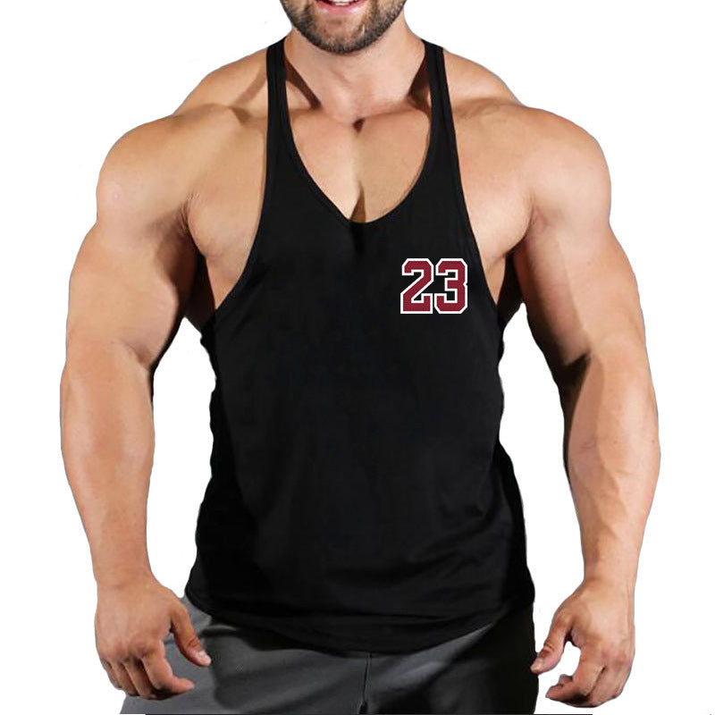 Sportswear vest men's round neck men's cotton vest loose shoulder sleeveless basketball suit - Korvel