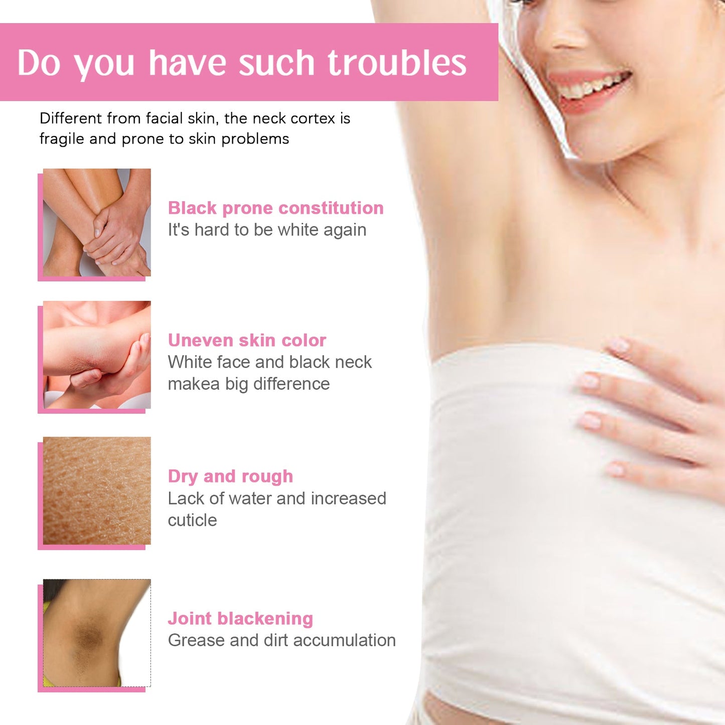 Underarm Whitening Essence Cream, Repair Acanthoderma Nigricans Tender And Smooth Skin Moisturizing Whitening Cream - Korvel