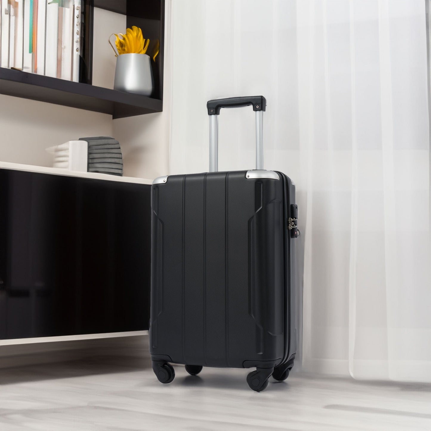 Maleta Spinner Dura Premium de 20'' con Cerradura TSA - Negra