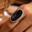 Anillo Abierto Elíptico en Acero Inoxidable - Lujo Francés Ligero