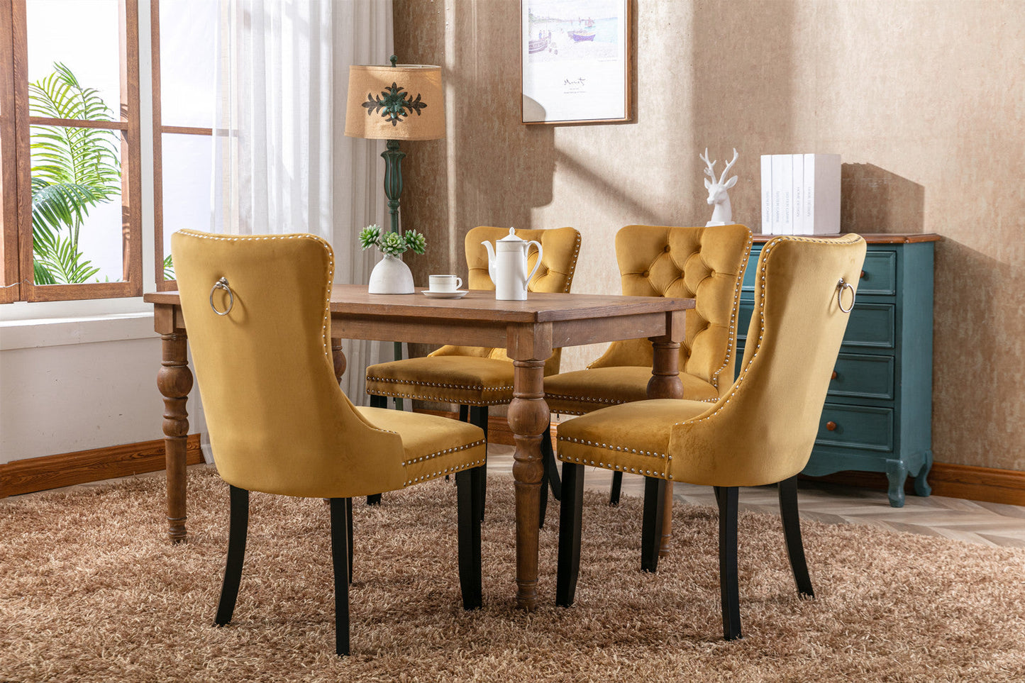 Ensemble de chaises de salle à manger en velours premium - Collection Nikki