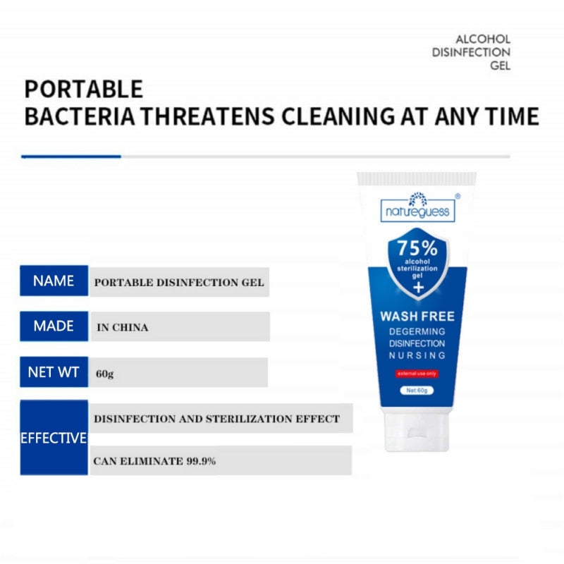 Portable Hand Sanitizer Gel - Moisturizing & Convenient