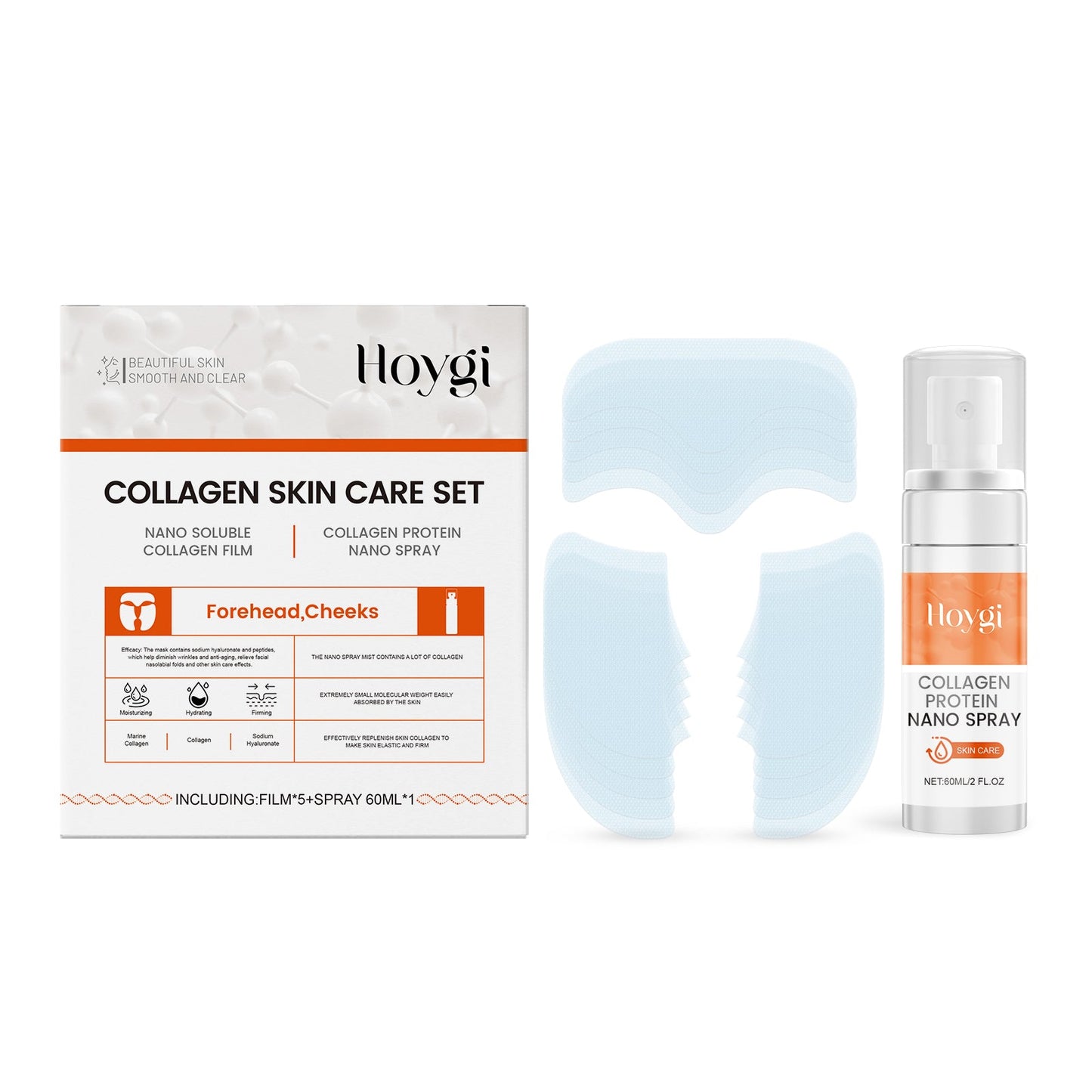 Ensemble de soins du visage au collagène - Spray raffermissant et masque nourrissant