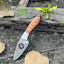 Premium 8" Damascus Steel Skinner Knife with Pakkawood Handle & Leather Sheath - Korvel