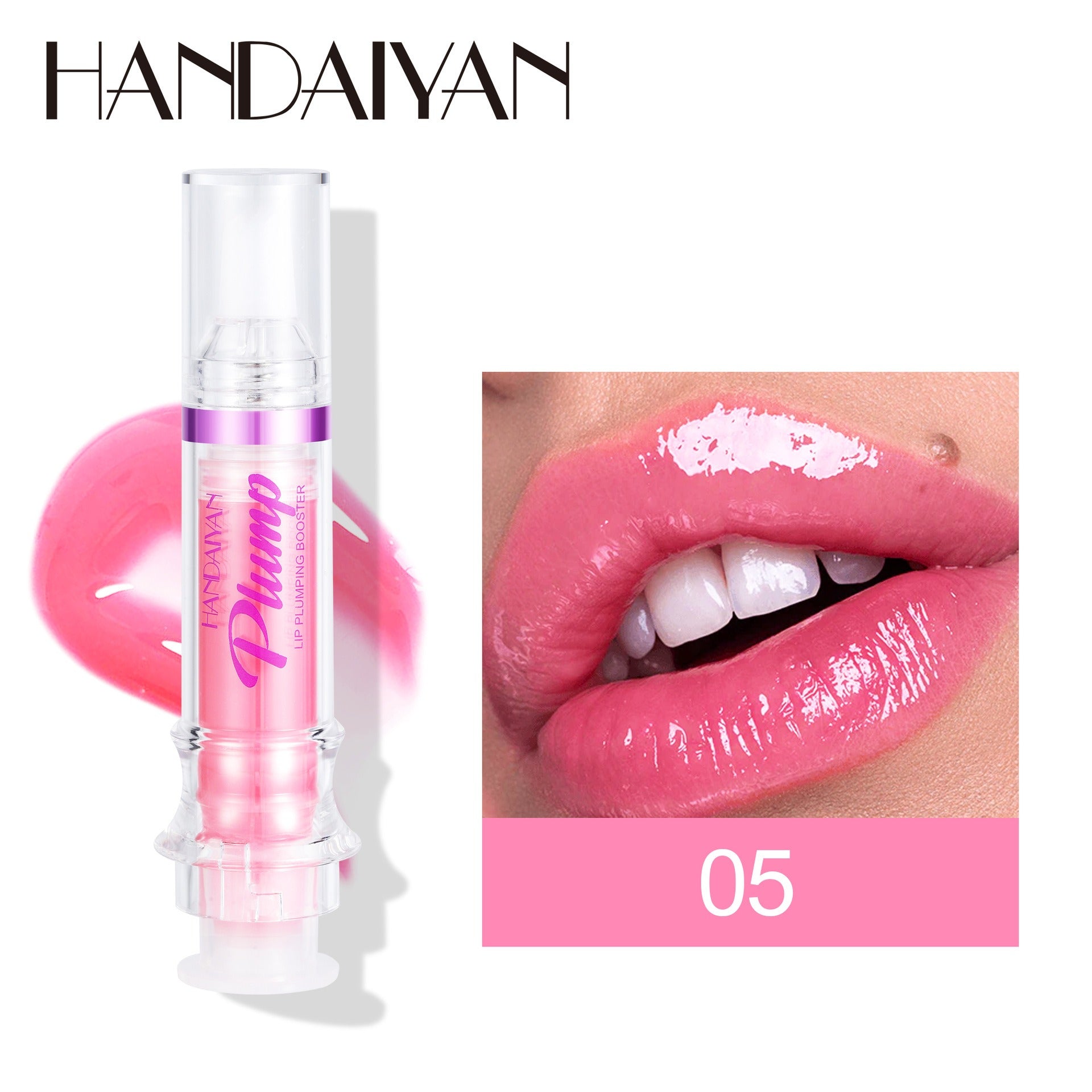 HANDAIYAN PLUMP & POUT Lip Plumping Booster Gloss, High Shine for Plumper Looking Lips,Extreme Shine Crystal Volume Lip Oil - Korvel