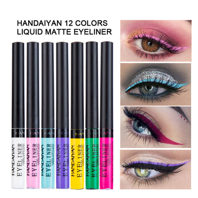HANDAIYAN Color Matte Eyeliner Liquid - 12-Pack