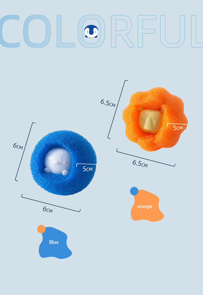 3 Decontamination Laundry Balls Clothes Anti-Winding Washing Machine Cleaning Balls Household Hair Removal Special Care Balls - Korvel