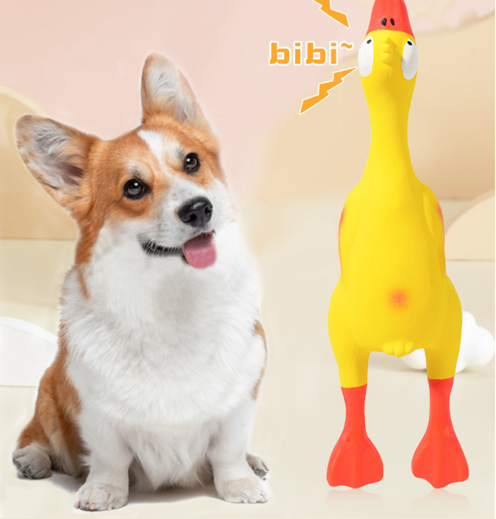 Pet Latex Toy Soft and Durable Latex Squeaky Duck for Small and Medium Dogs - Korvel