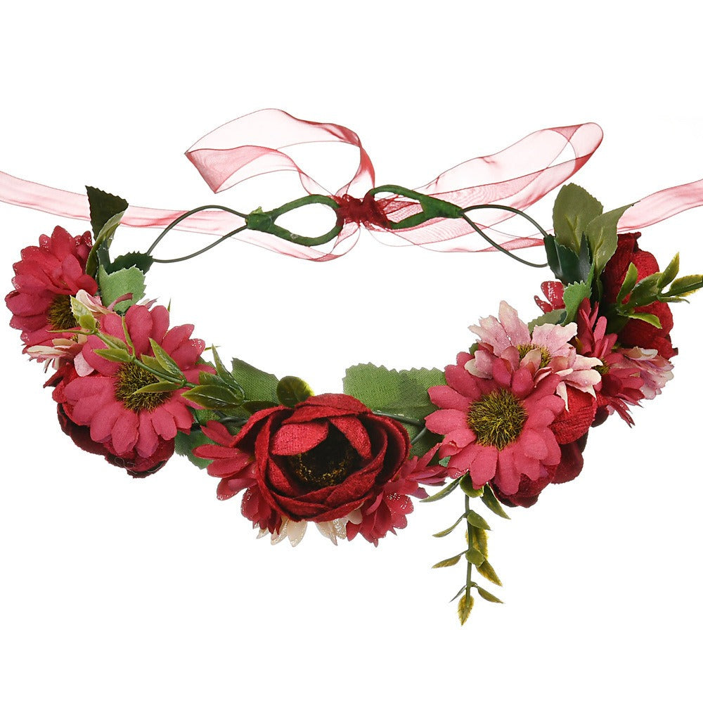 Pearl velvet flower headband headband rose flower headband photo shoot - Korvel