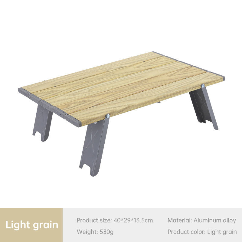 Black Lightweight Portable Folding Ultralight Roll Up Mini Aluminum Picnic Camping Table Foldable For Outdoor Hiking - Korvel