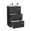 Filing Cabinet Lateral File Cabinet 3 Drawer Blcak Locking Metal File Cabinets Three Drawer - Korvel